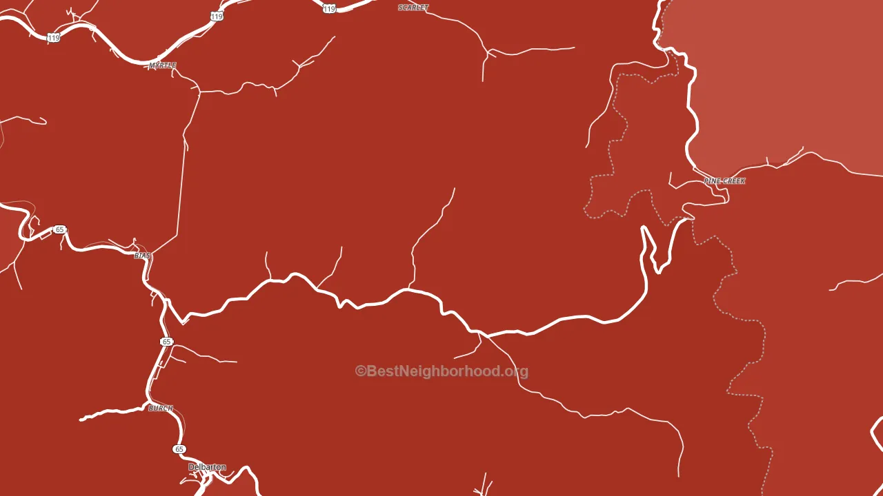 Hampden, WV block-group political-lean map