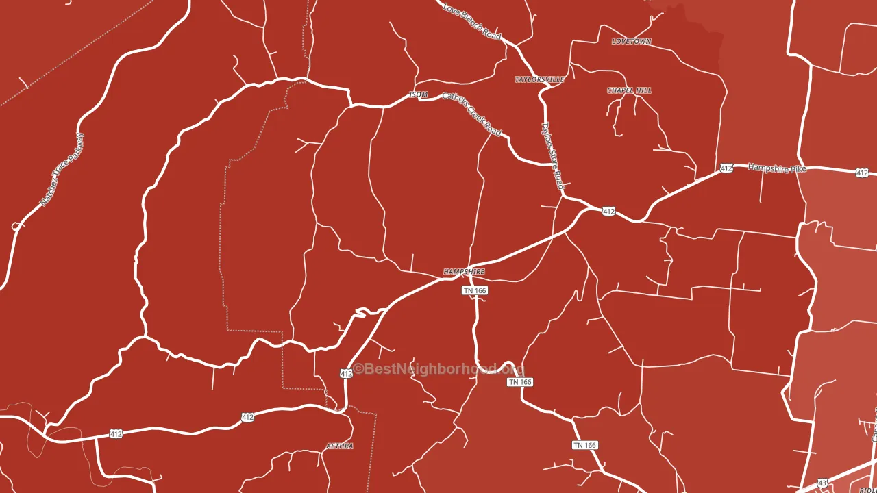 Hampshire, TN block-group political-lean map