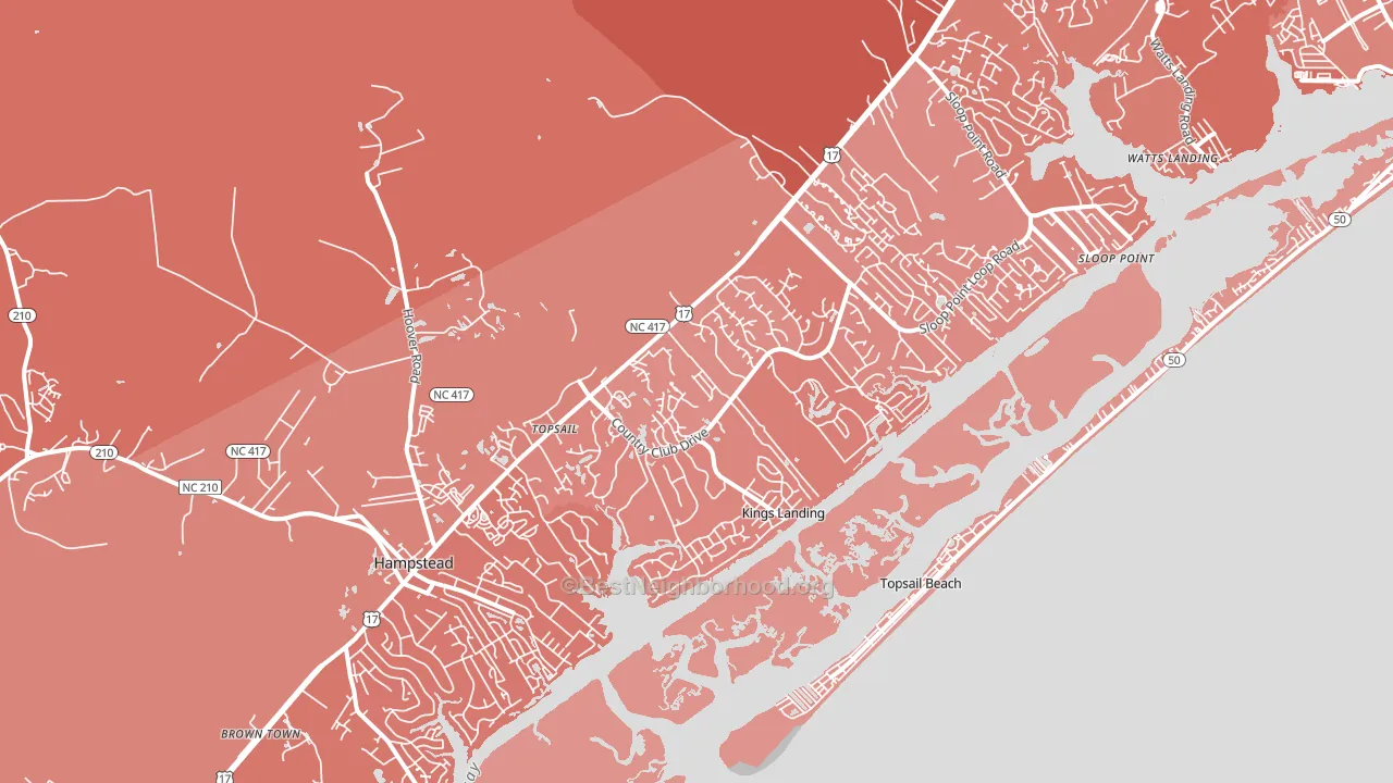 Hampstead, NC block-group political-lean map
