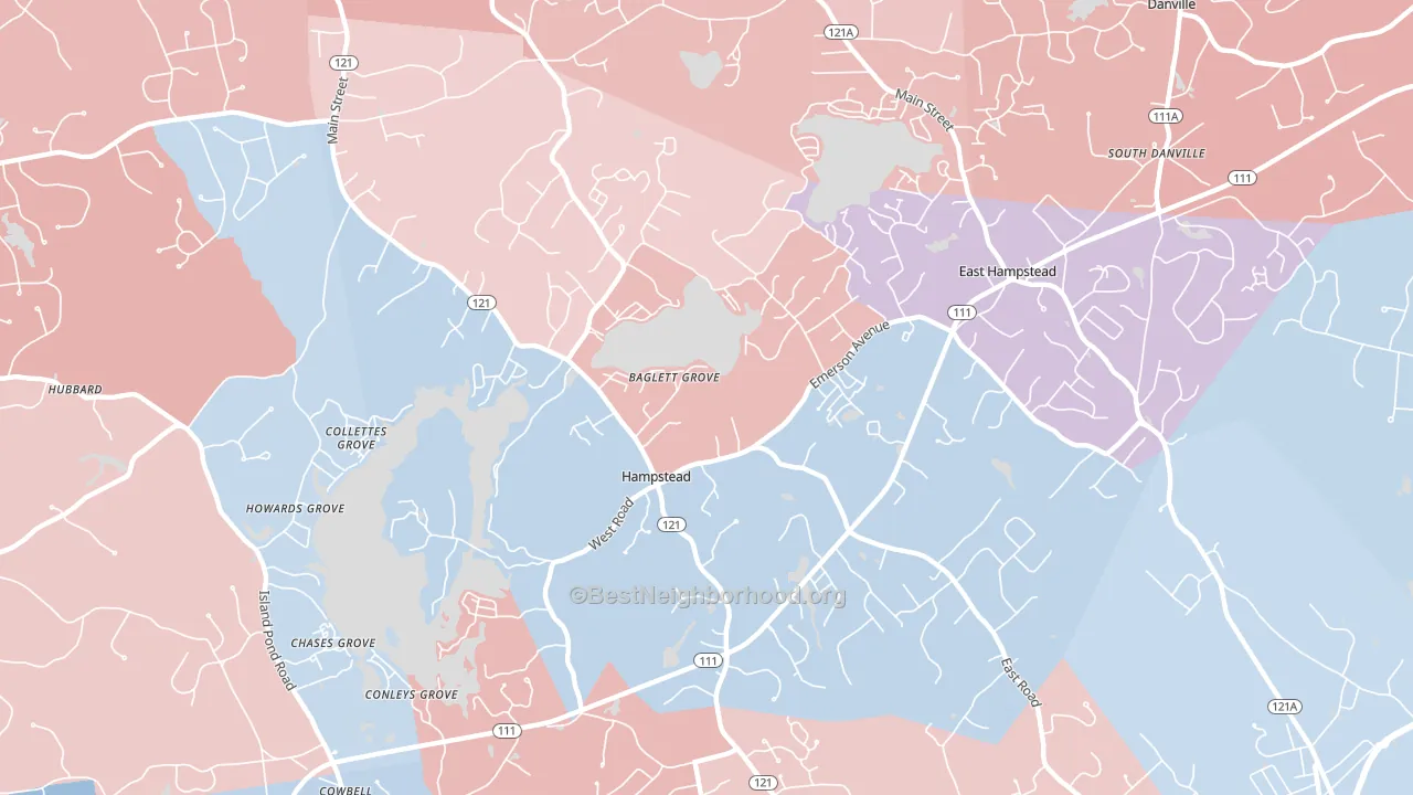 Hampstead, NH block-group political-lean map