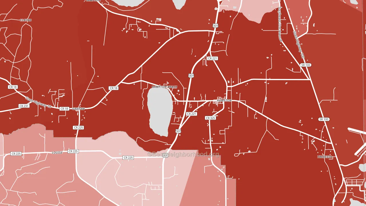 Hampton, FL block-group political-lean map