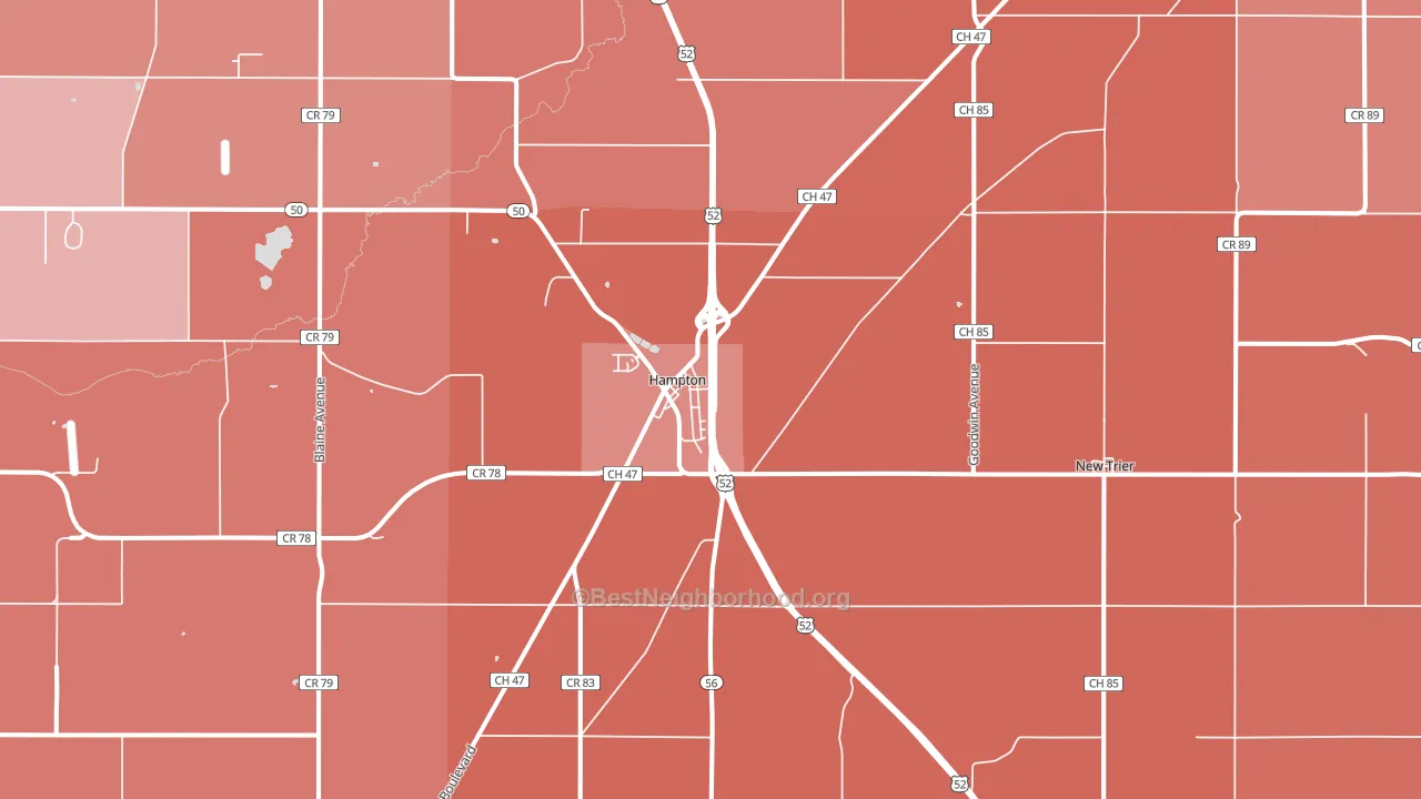 Hampton, MN block-group political-lean map