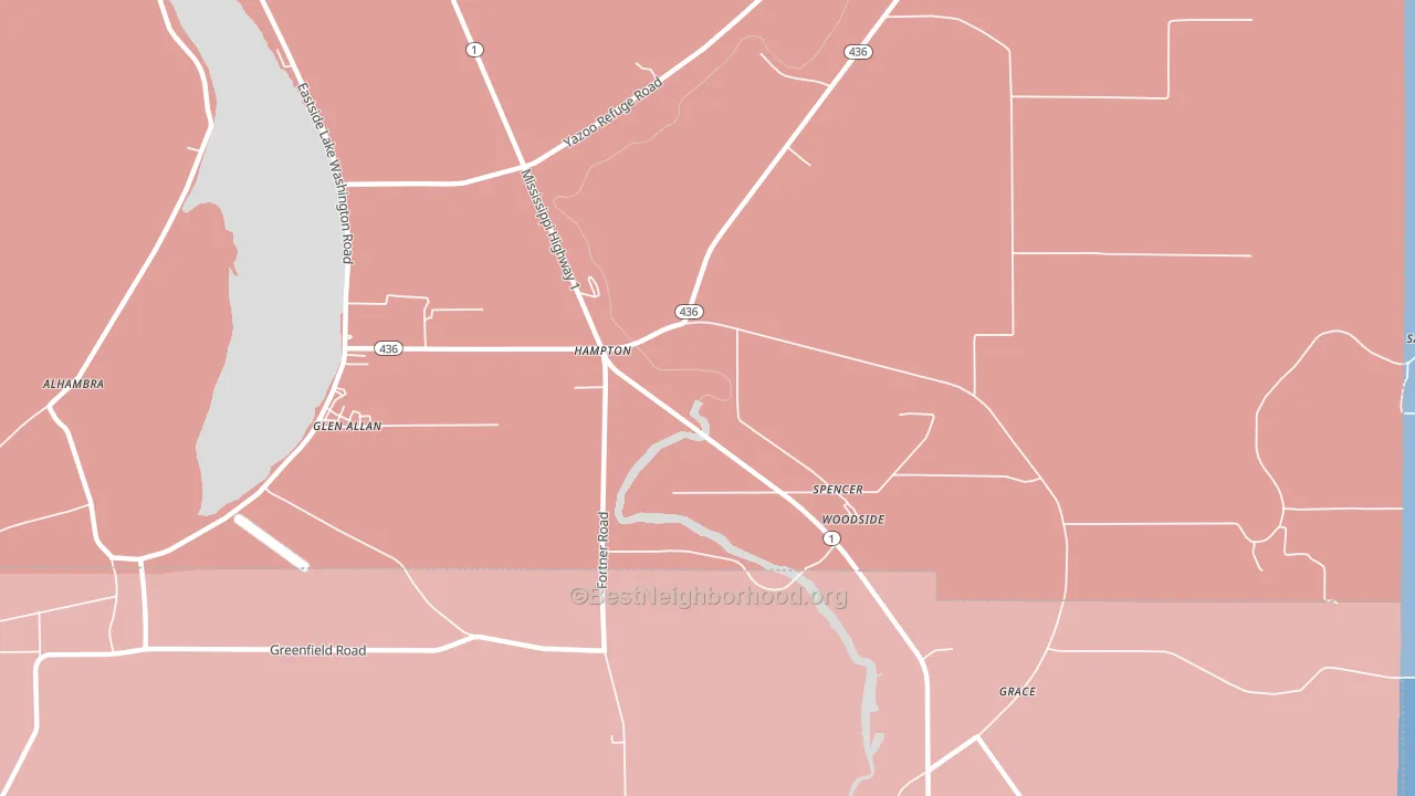Hampton, MS block-group political-lean map