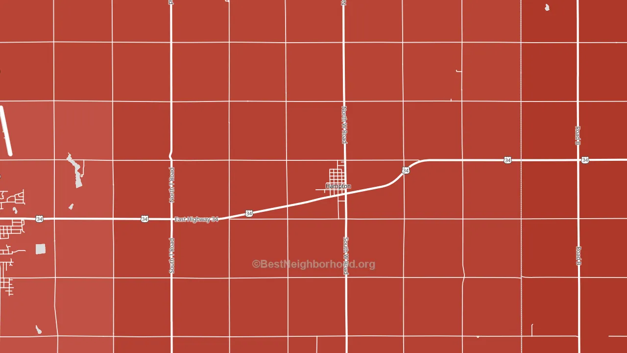 Hampton, NE block-group political-lean map