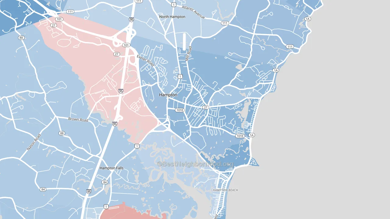 Hampton, NH block-group political-lean map