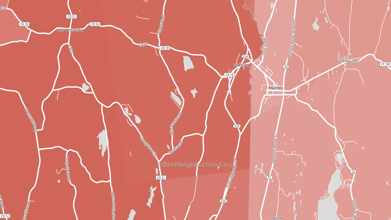 Hampton, NY block-group political-lean map