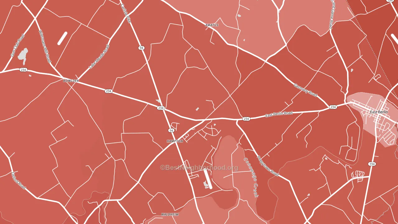 Hampton, PA block-group political-lean map