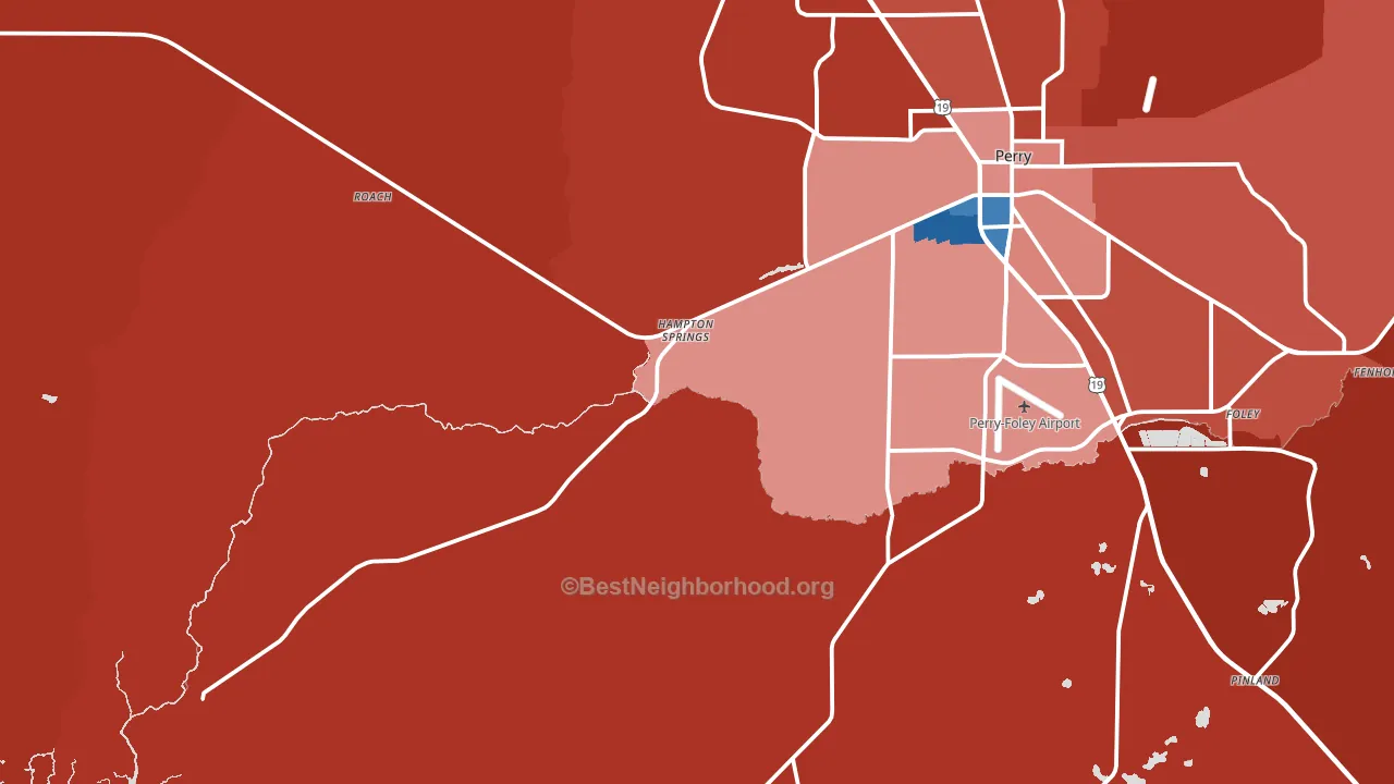 Hampton Springs, FL block-group political-lean map