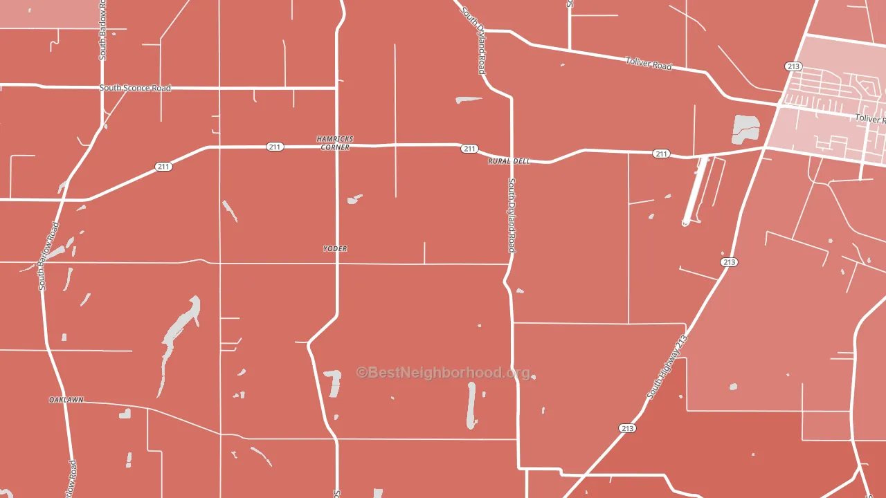 Hamricks Corner, OR block-group political-lean map