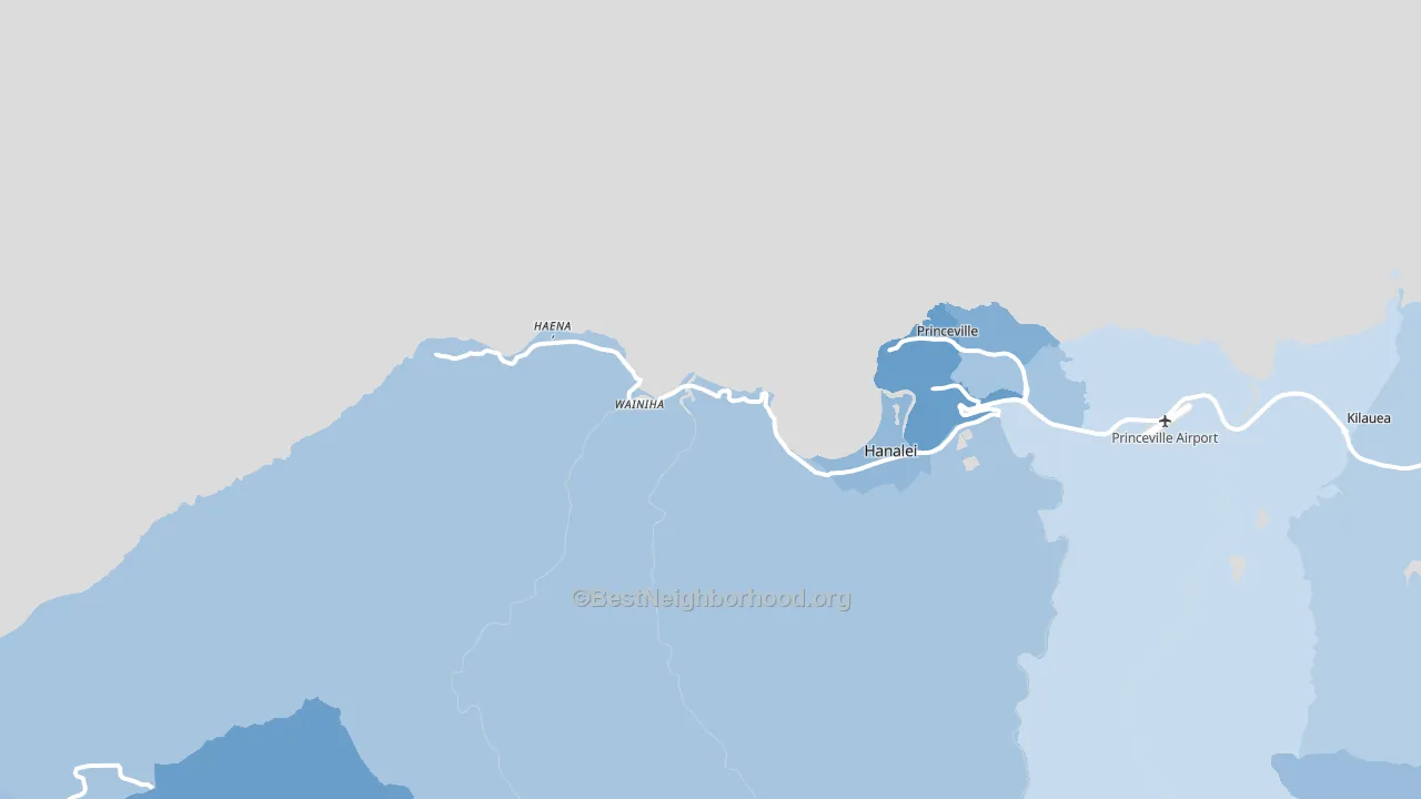 Hanalei, HI block-group political-lean map