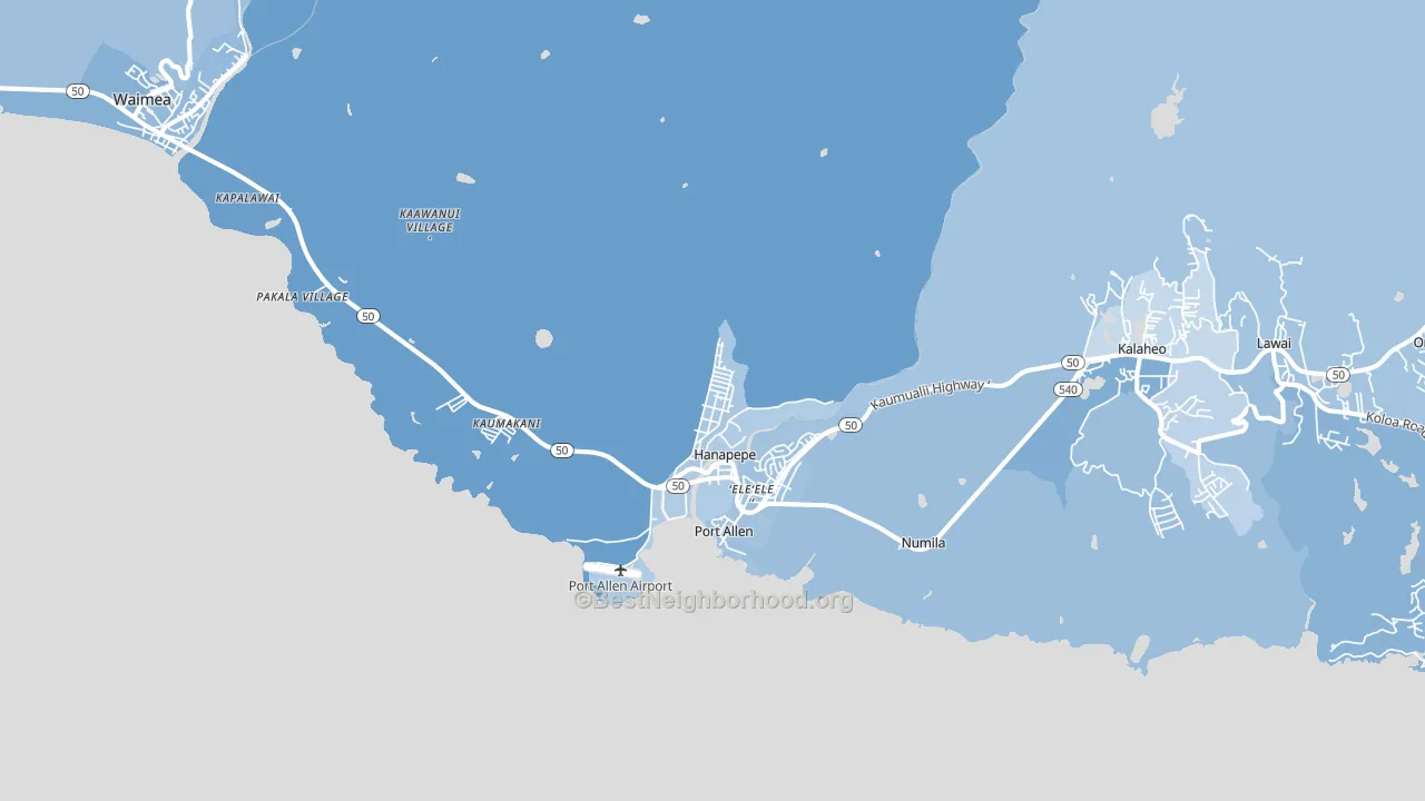Hanapepe, HI block-group political-lean map