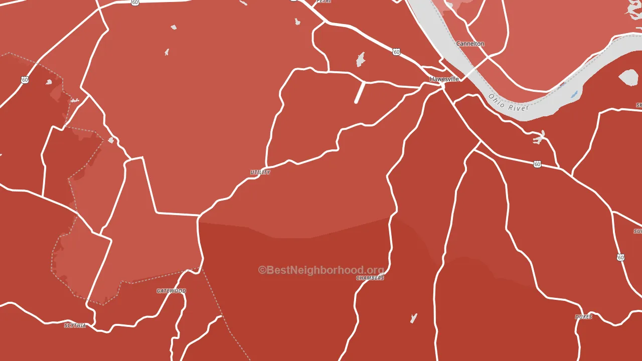 Hancock County, KY block-group political-lean map