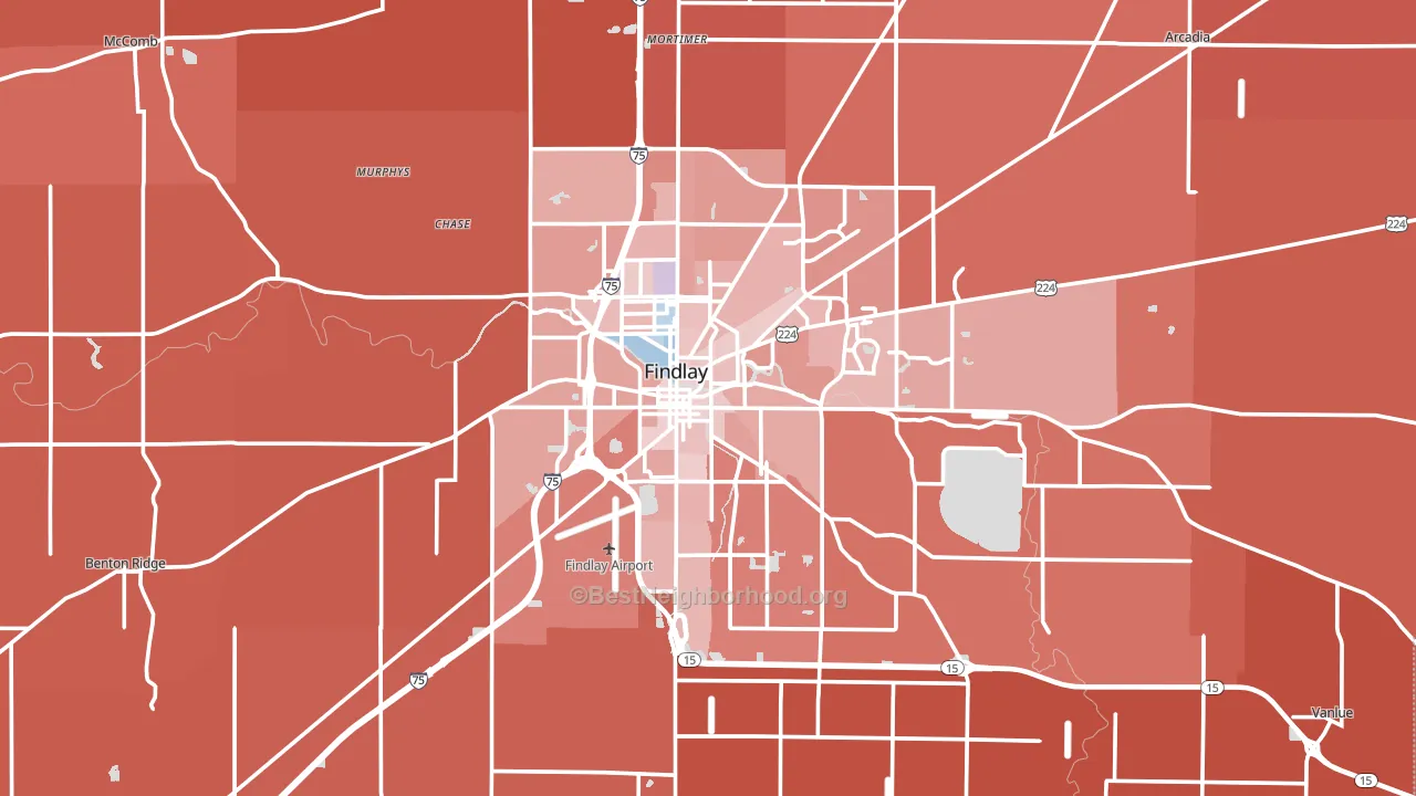 Hancock County, OH block-group political-lean map