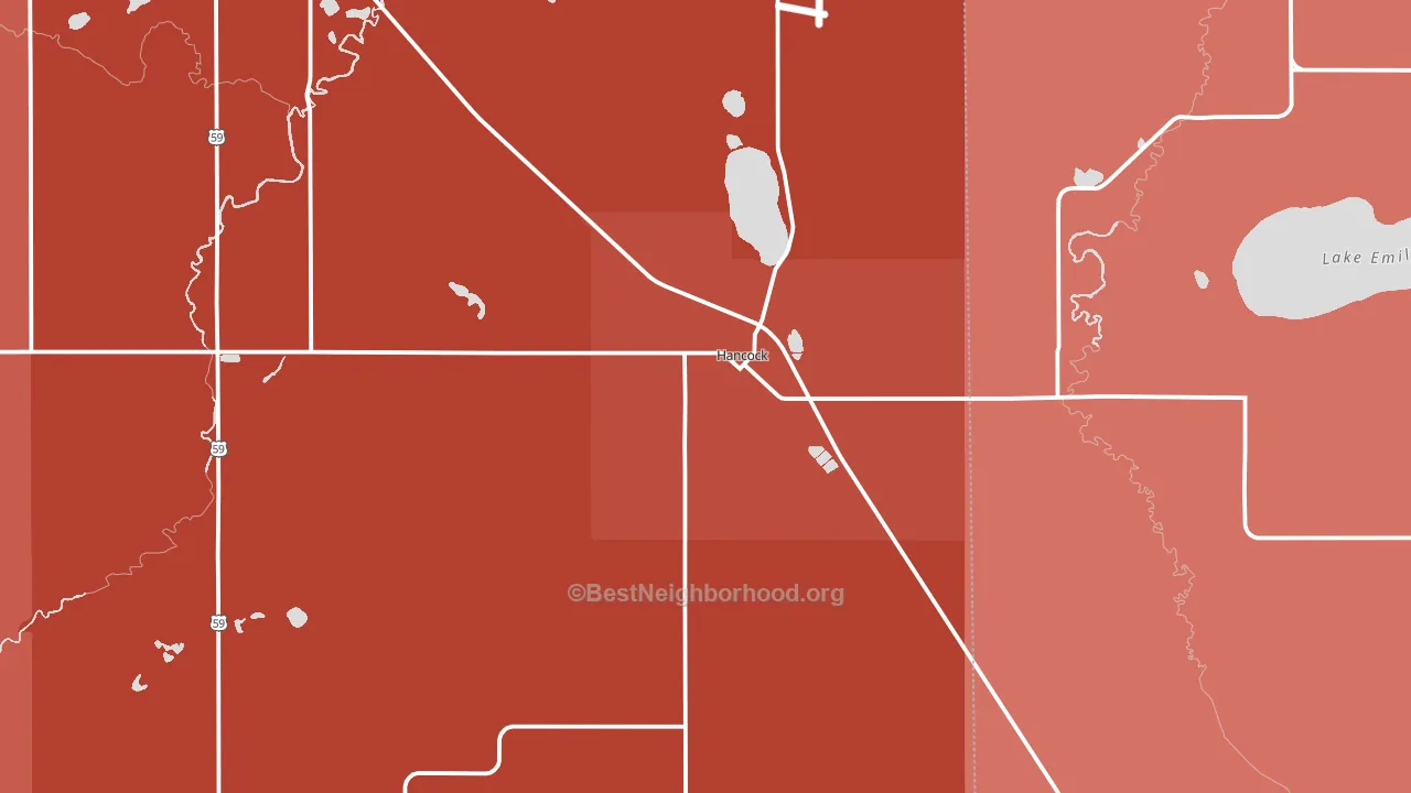 Hancock, MN block-group political-lean map