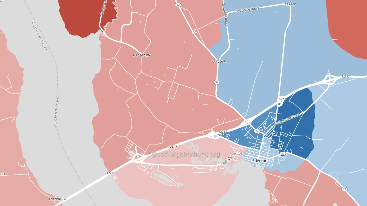 Hancock, NC block-group political-lean map
