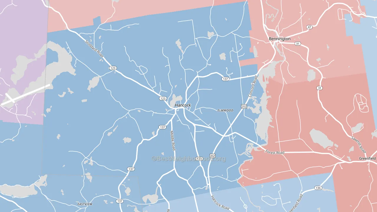 Hancock, NH block-group political-lean map