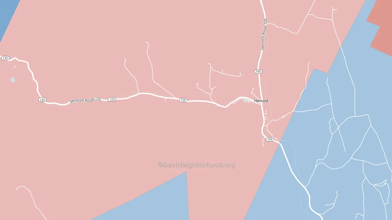Hancock, VT block-group political-lean map