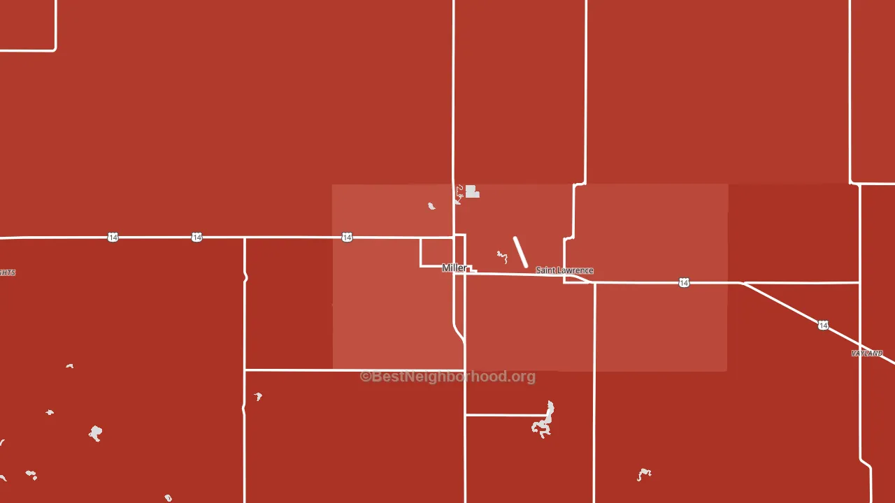 Hand County, SD block-group political-lean map
