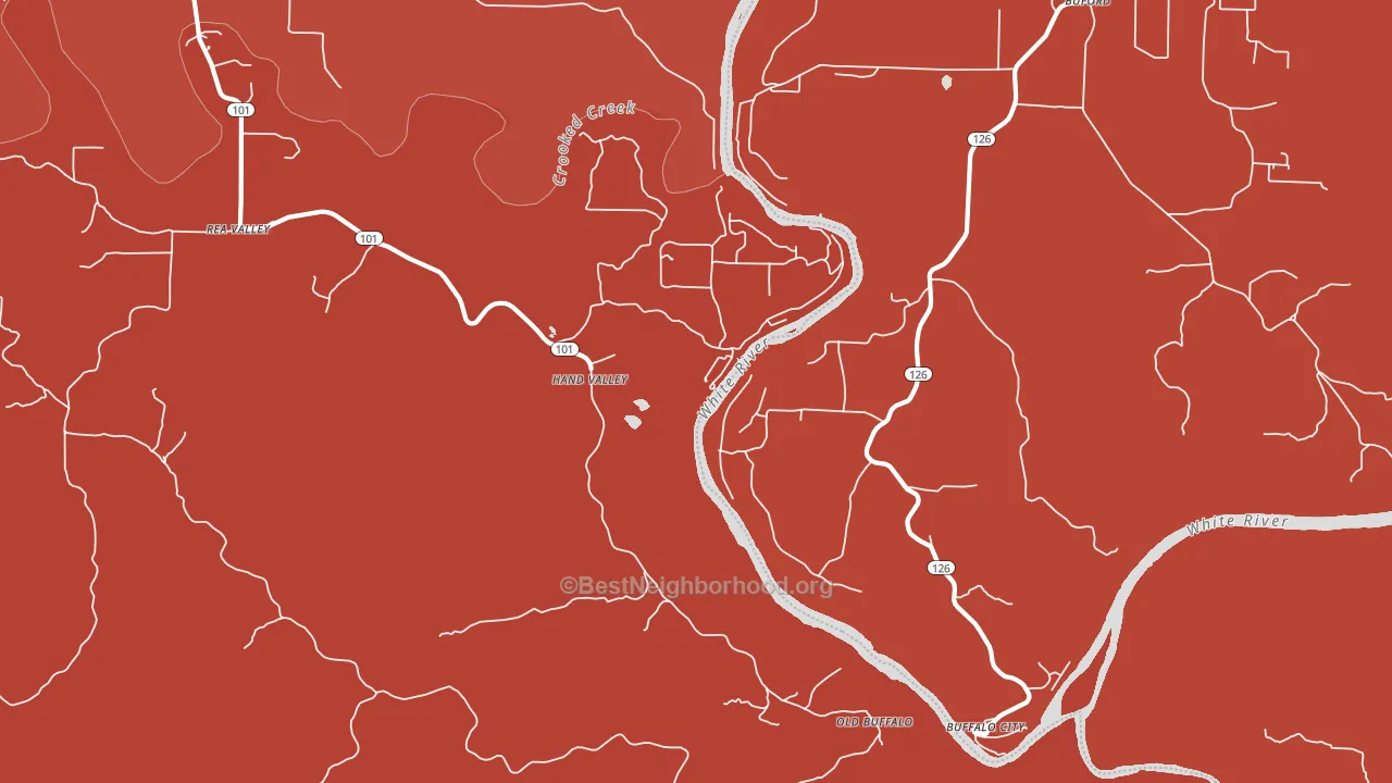 Hand Valley, AR block-group political-lean map