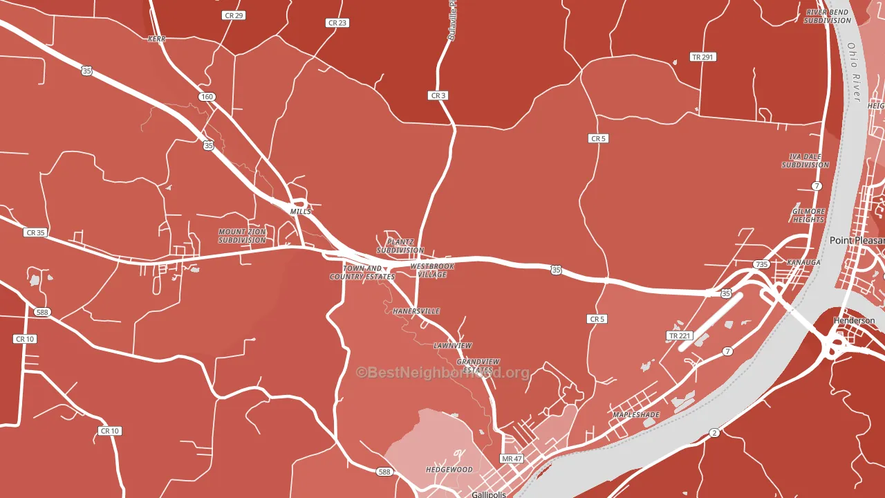 Hanersville, OH block-group political-lean map