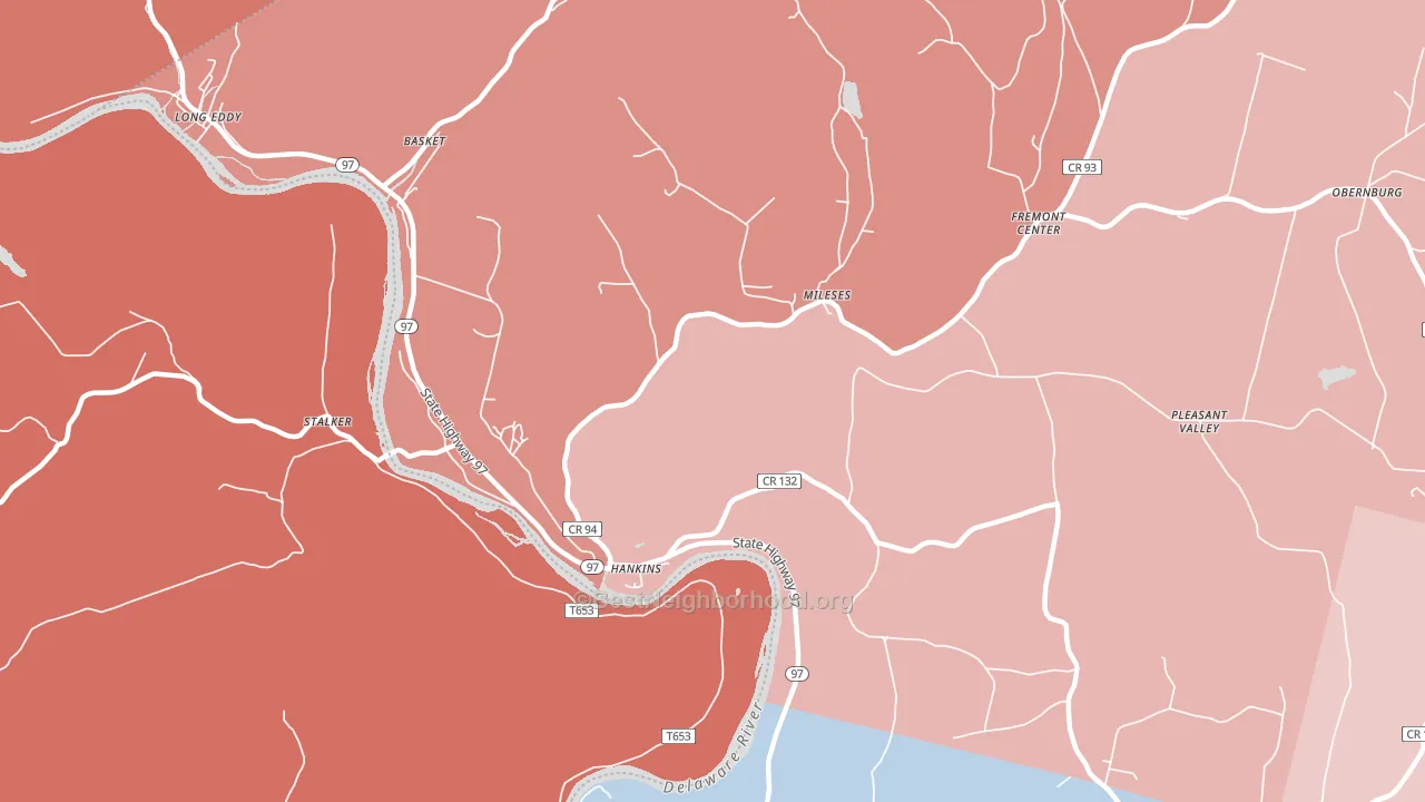 Hankins, NY block-group political-lean map