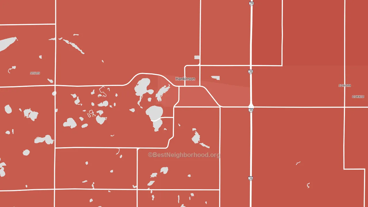 Hankinson, ND block-group political-lean map