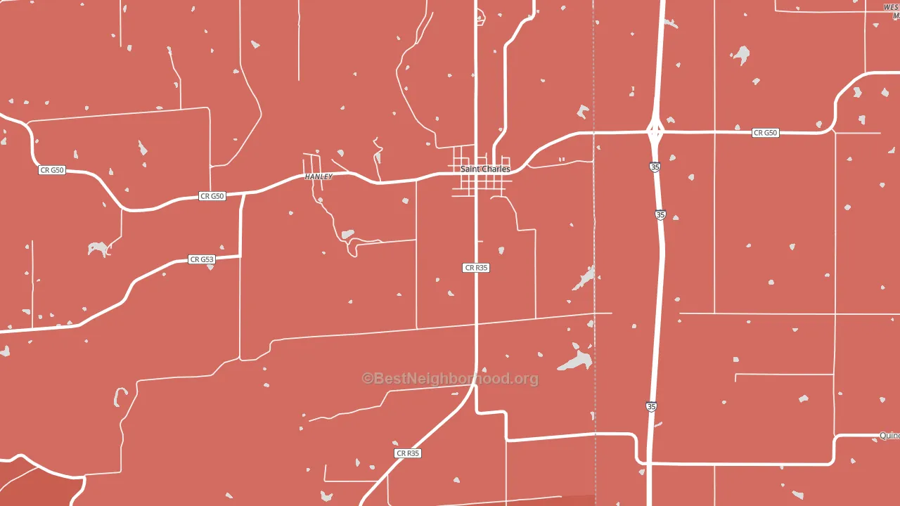 Hanley, IA block-group political-lean map