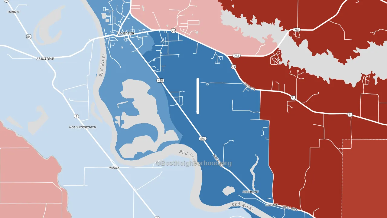 Hanna, LA block-group political-lean map