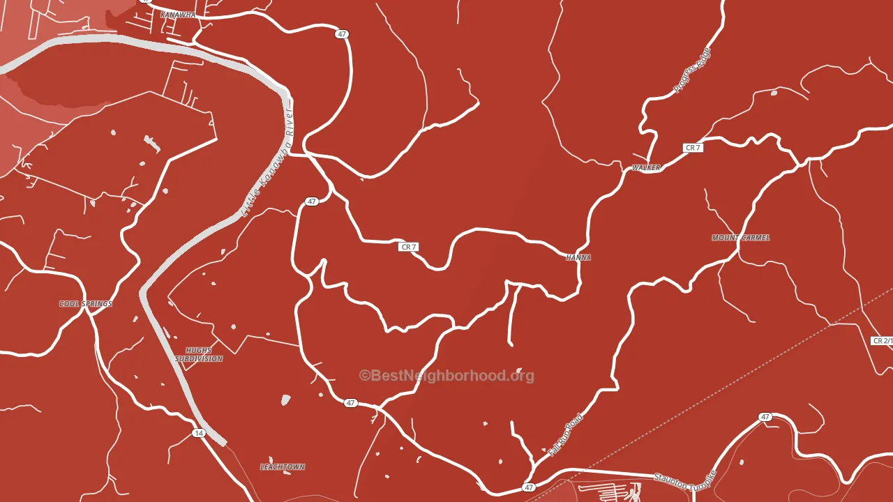 Hanna, WV block-group political-lean map
