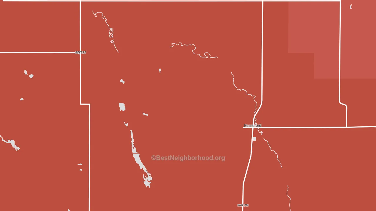 Hannaford, ND block-group political-lean map