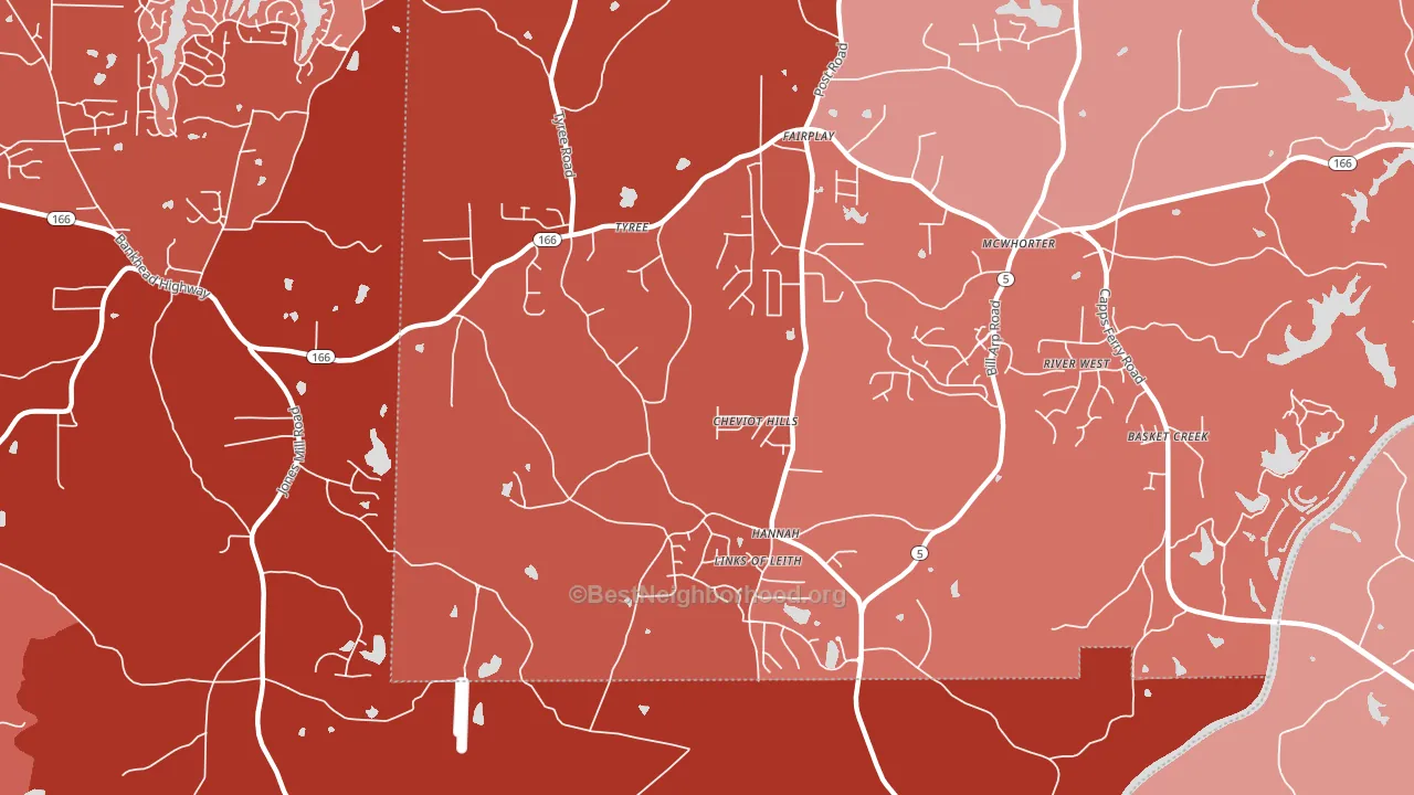 Hannah, GA block-group political-lean map