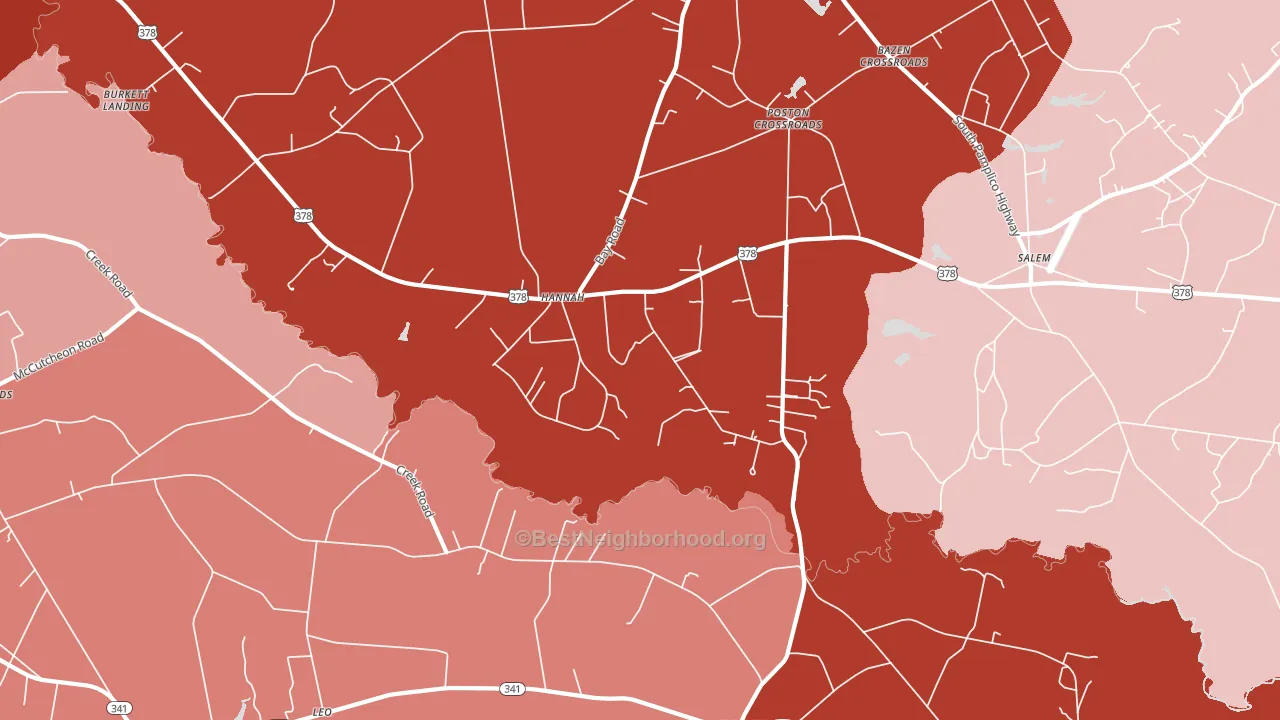 Hannah, SC block-group political-lean map