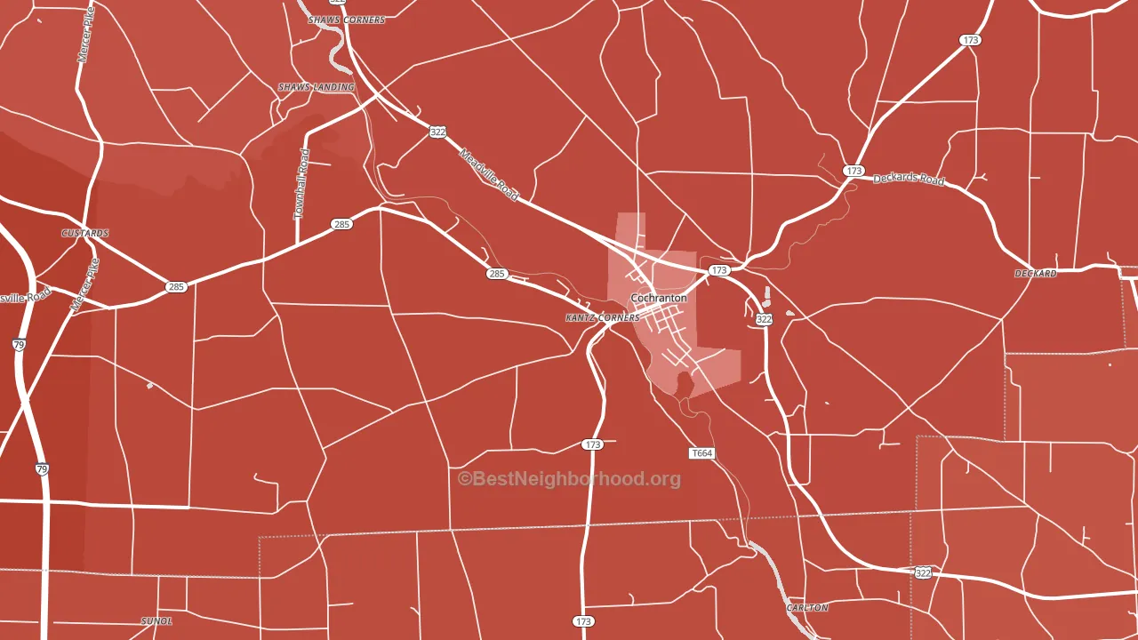 Hannasville, PA block-group political-lean map