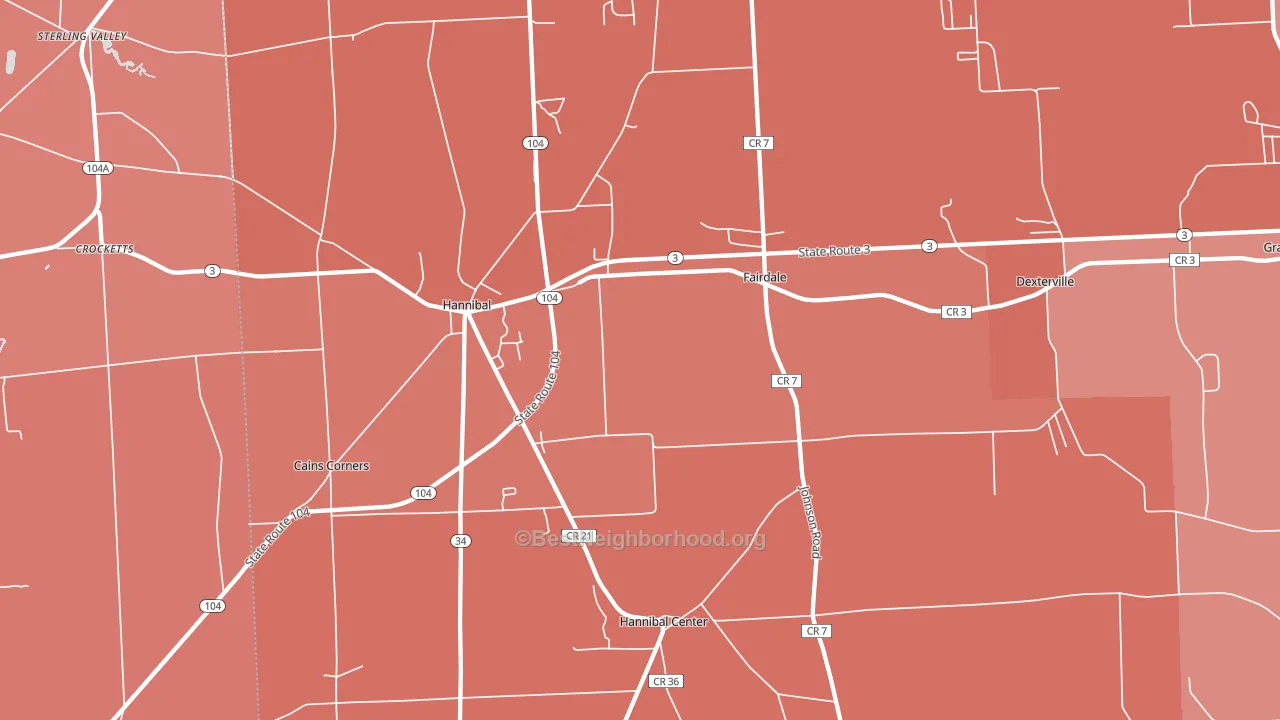 Hannibal, NY block-group political-lean map