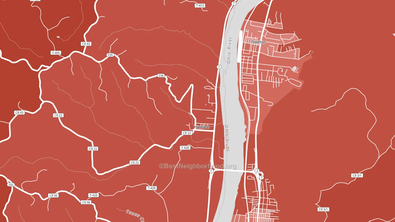 Hannibal, OH block-group political-lean map