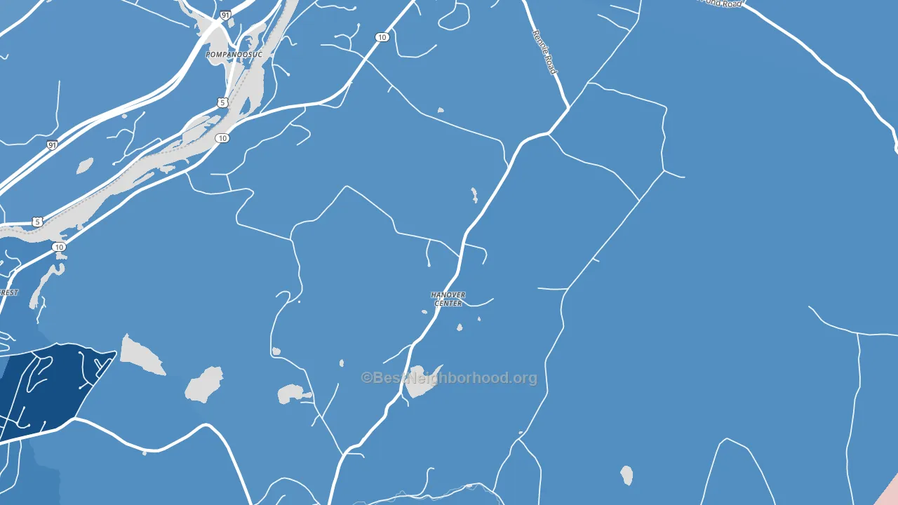 Hanover Center, NH block-group political-lean map