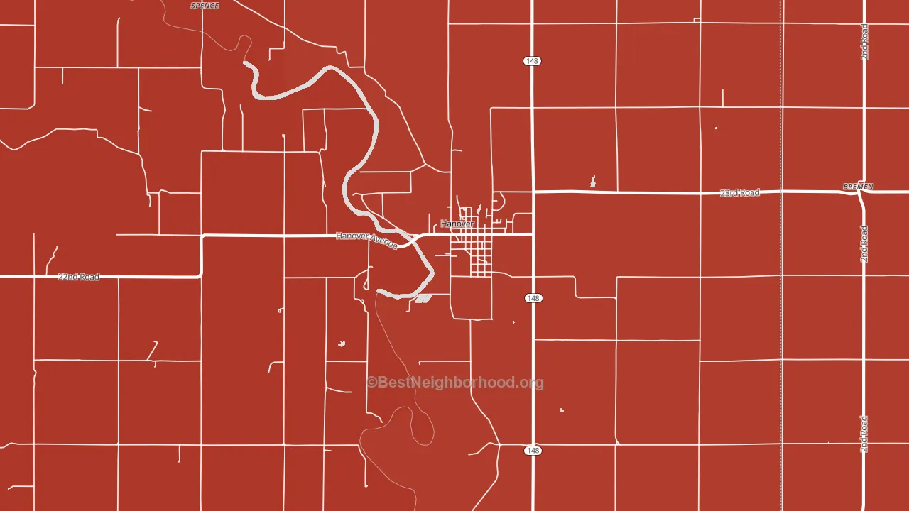 Hanover, KS block-group political-lean map