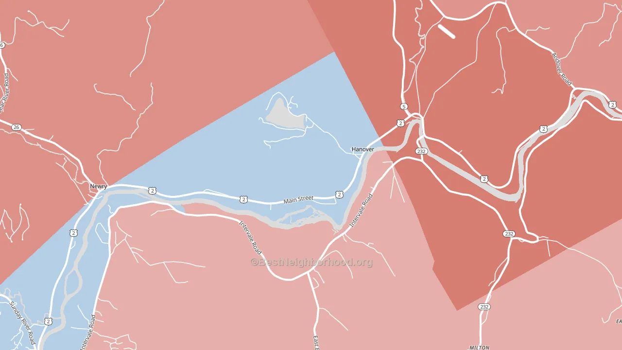 Hanover, ME block-group political-lean map