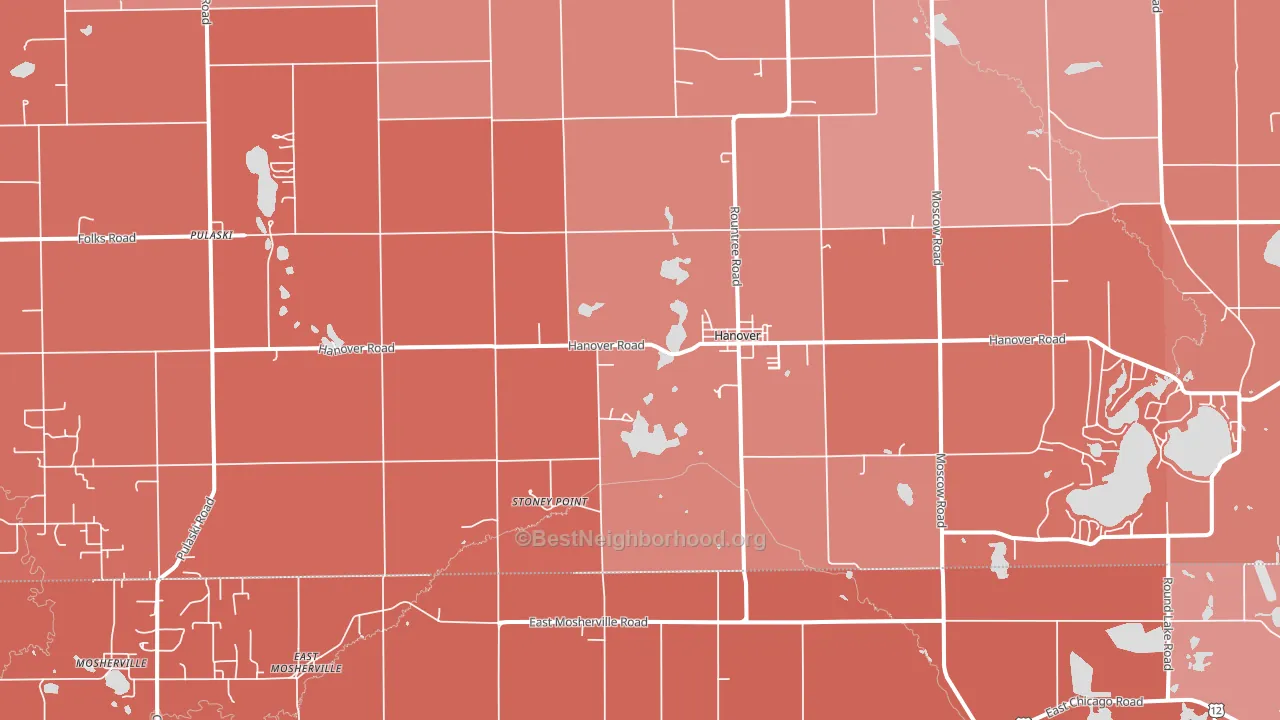 Hanover, MI block-group political-lean map