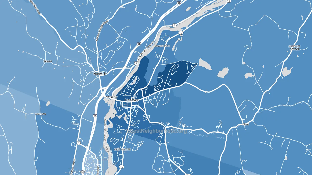 Hanover, NH block-group political-lean map