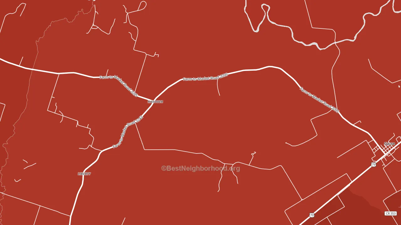 Hanover, TX block-group political-lean map