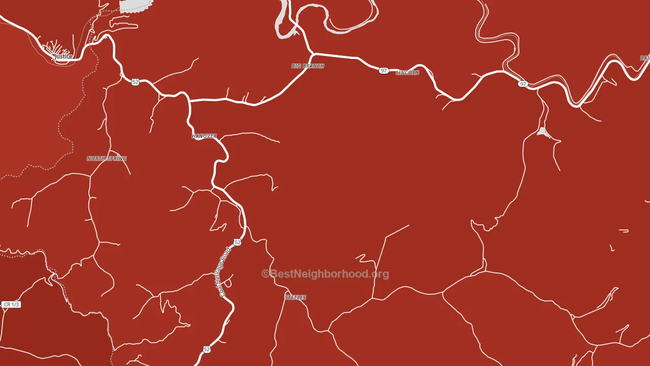 Hanover, WV block-group political-lean map
