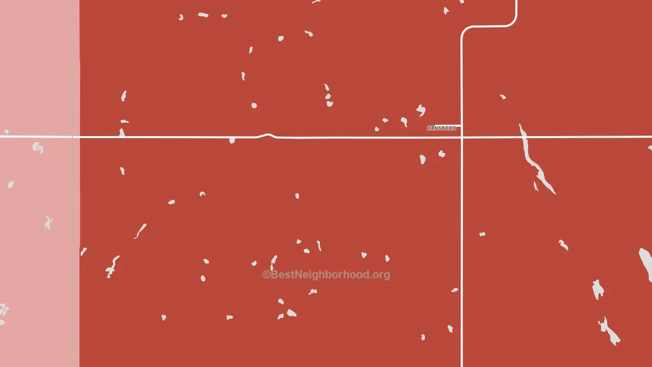 Hansboro, ND block-group political-lean map