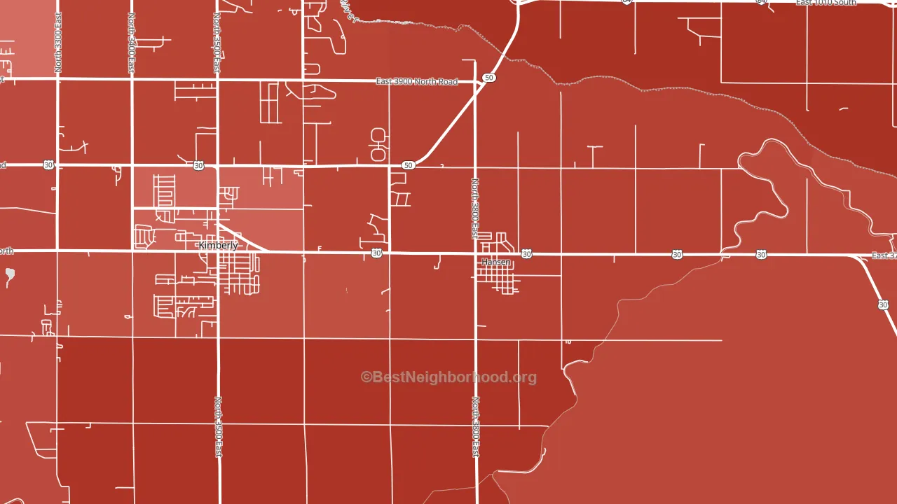 Hansen, ID block-group political-lean map
