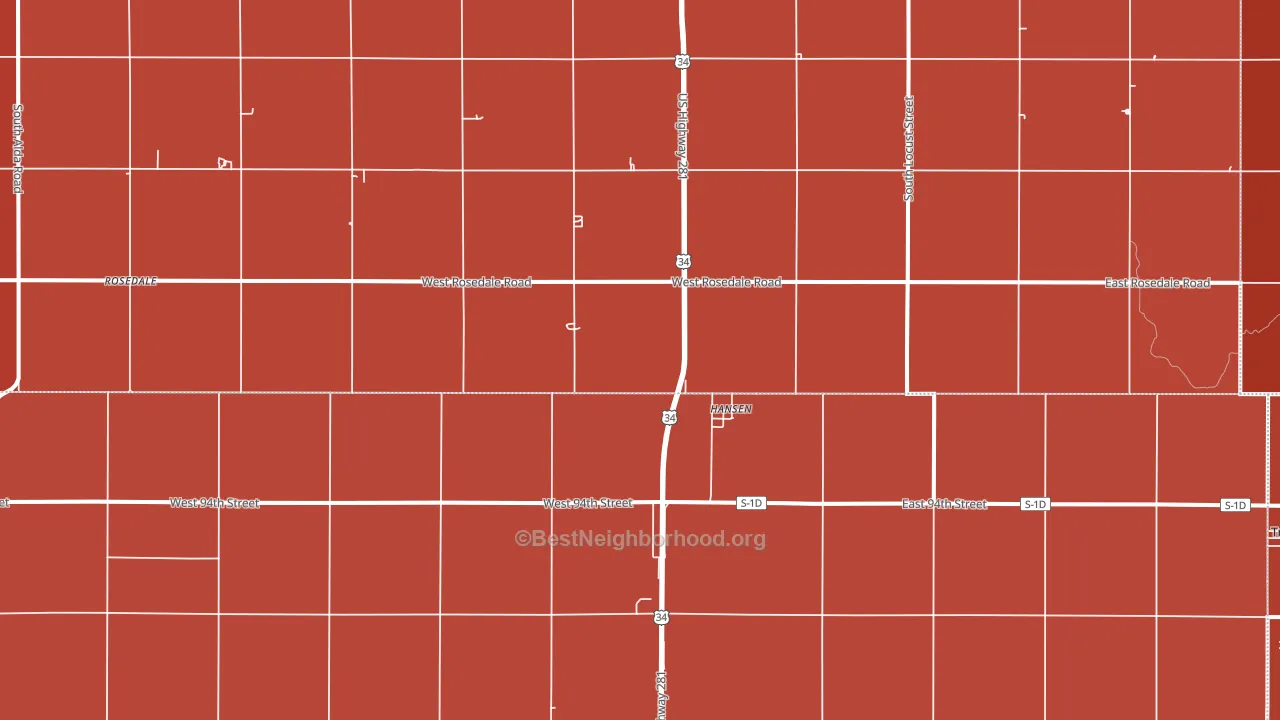 Hansen, NE block-group political-lean map