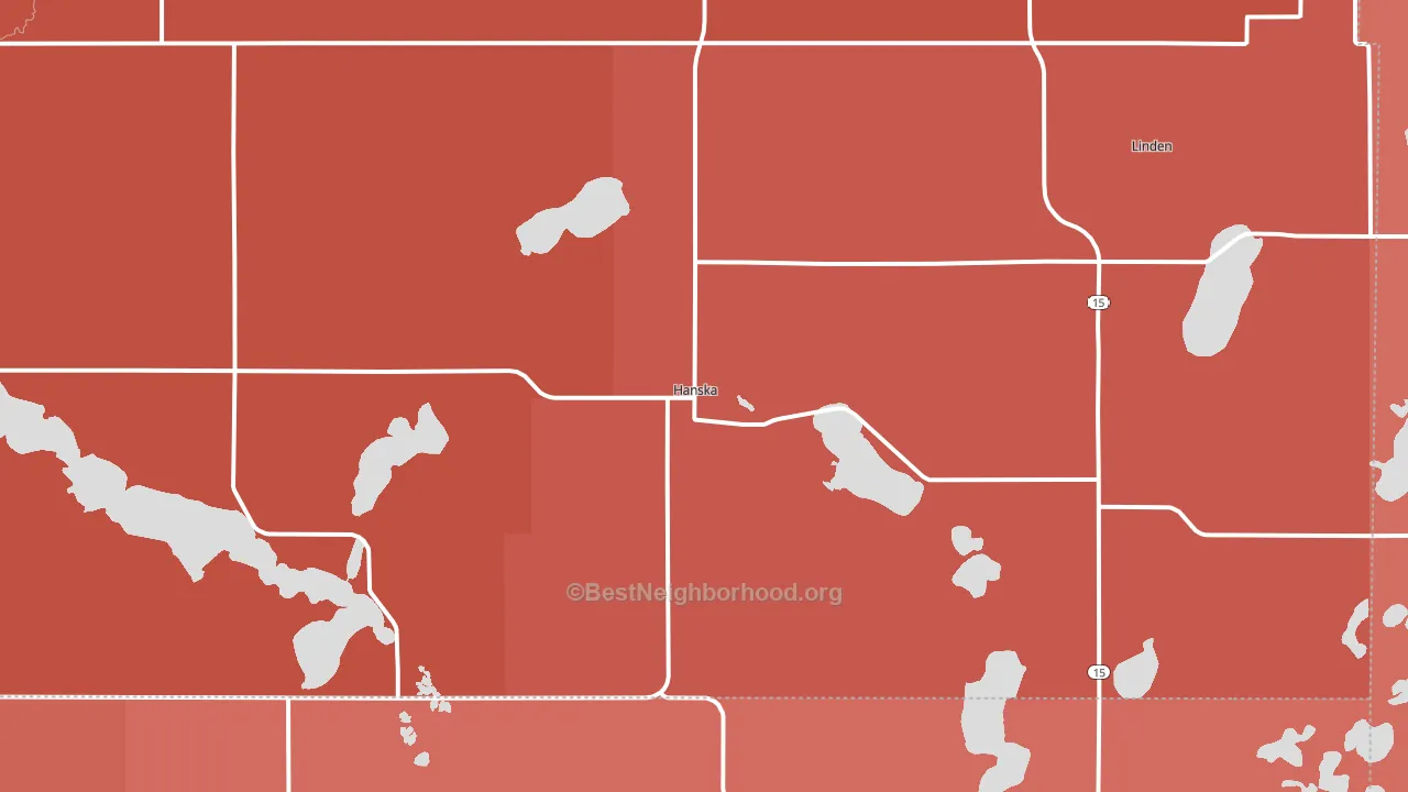 Hanska, MN block-group political-lean map