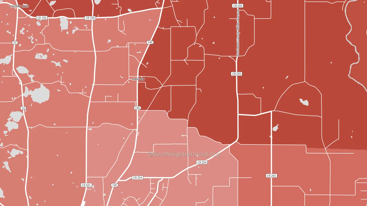 Hanson, FL block-group political-lean map