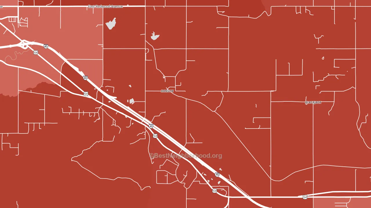 Hanson, OK block-group political-lean map