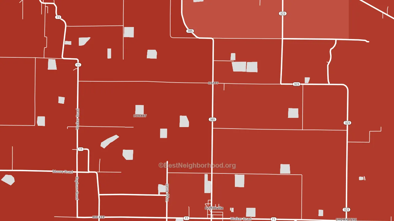 Happy, AR block-group political-lean map