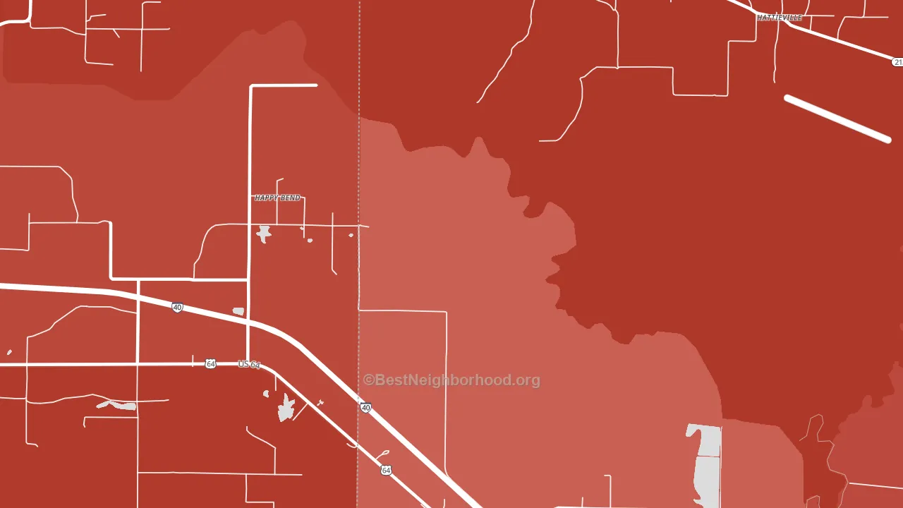 Happy Bend, AR block-group political-lean map